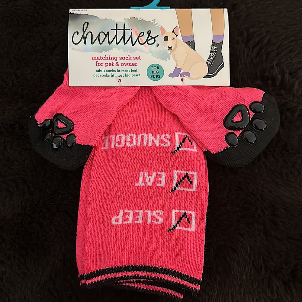 Chatties matching pet owner socks